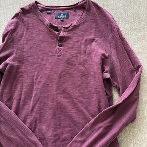 Buffalo David Bitton Men's Long Sleeve Henley in Plum